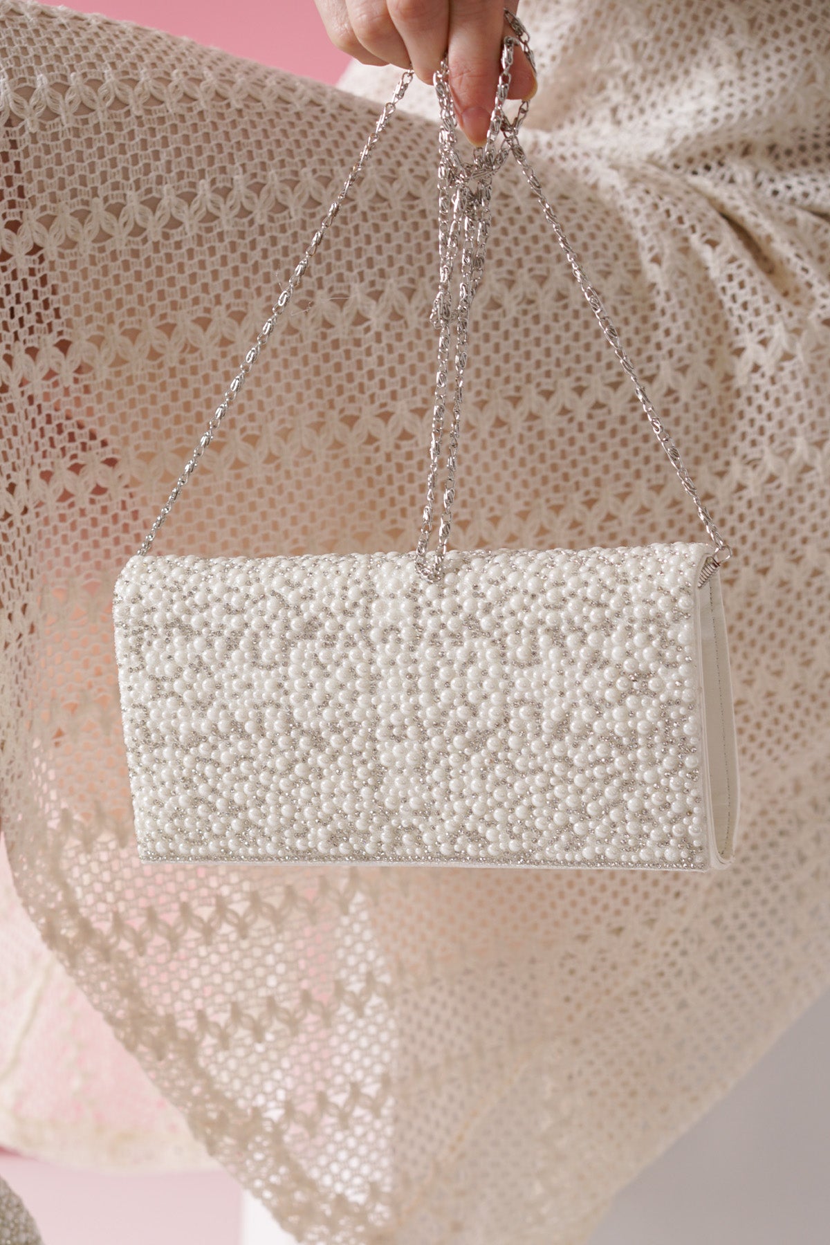 bridal bag with rhinestones and pearls personalized stylish design