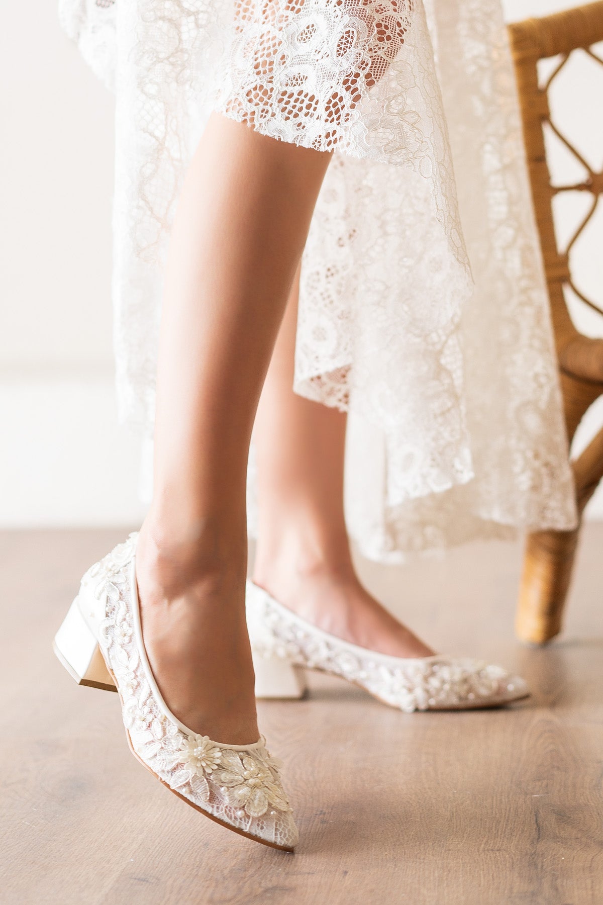 Tulle Shoes pearl embroidered transparent bridal shoes