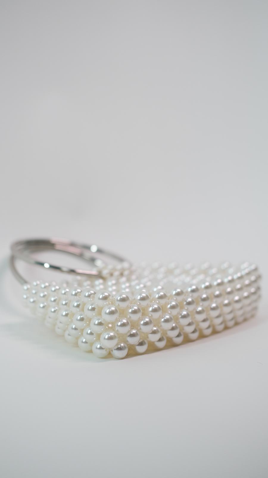 bridal bag with rhinestones and pearls personalized stylish