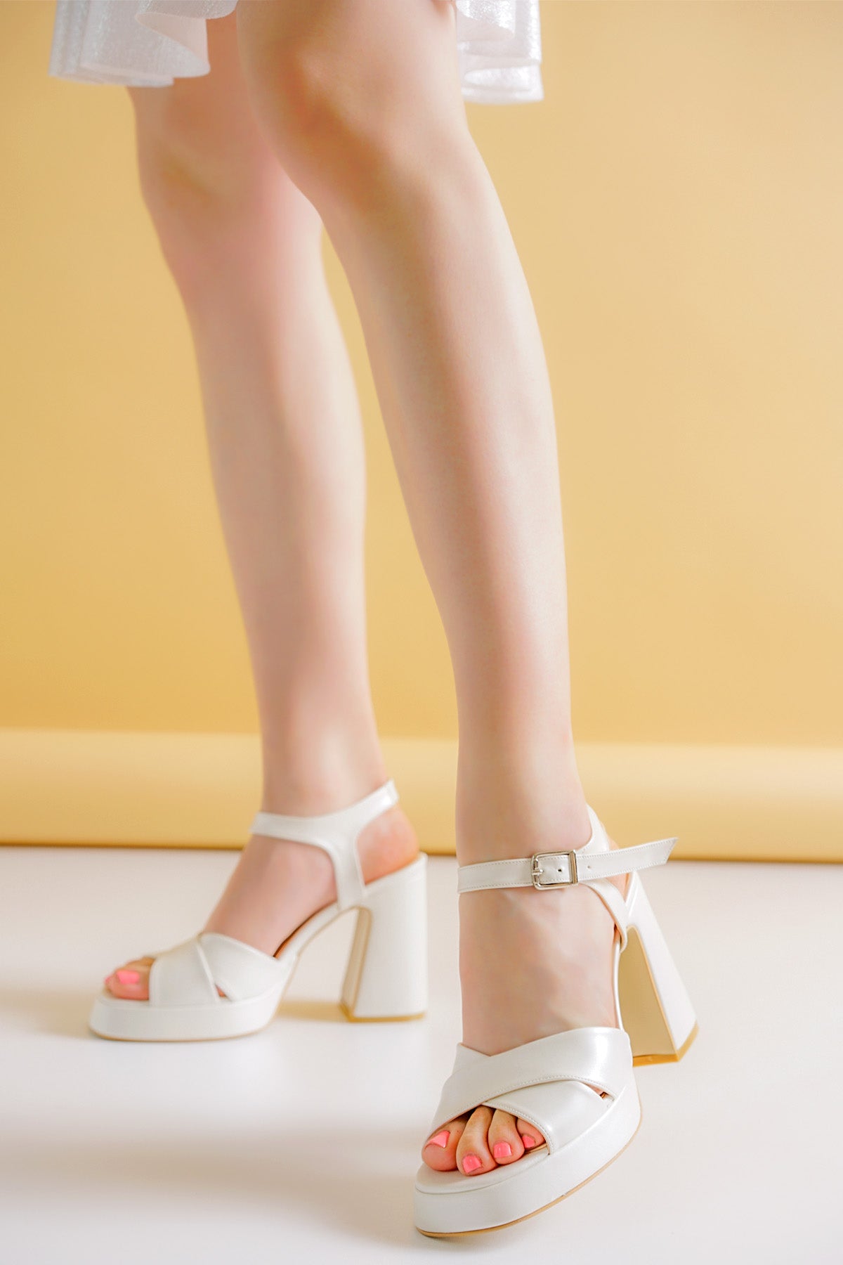 bridal shoes chunky heel low platform