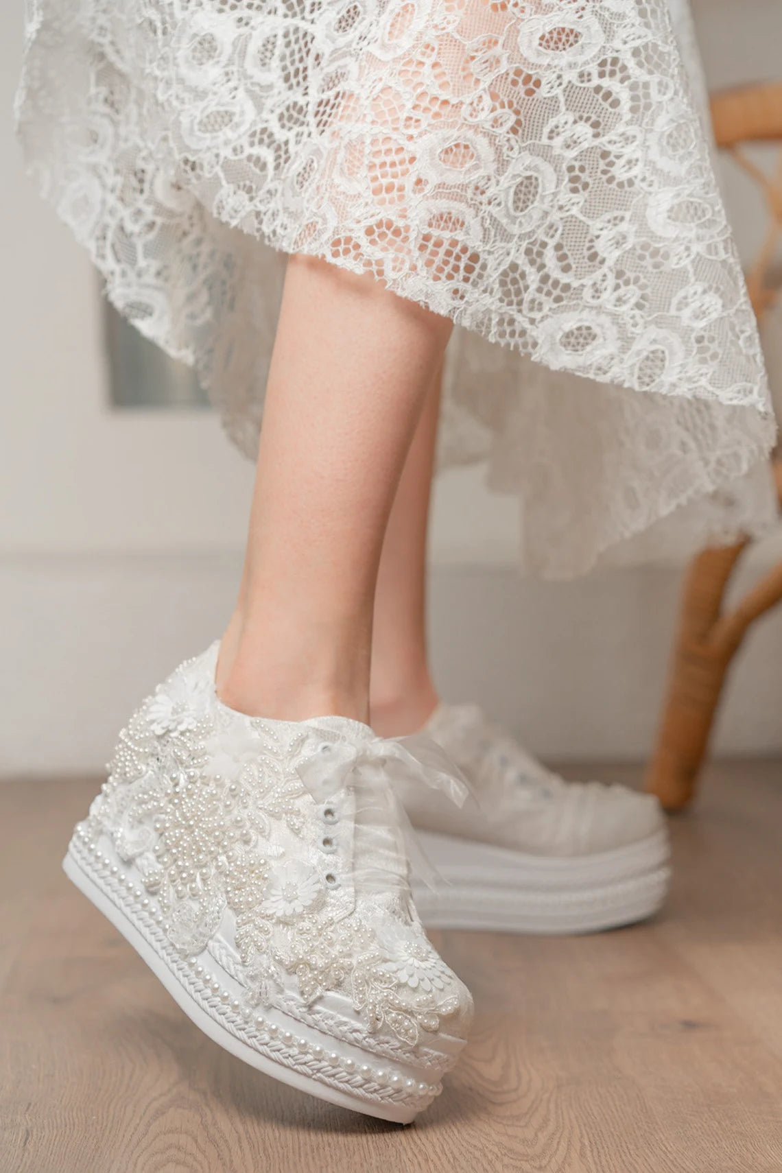 wedding dress converse stone and pearl embroidered