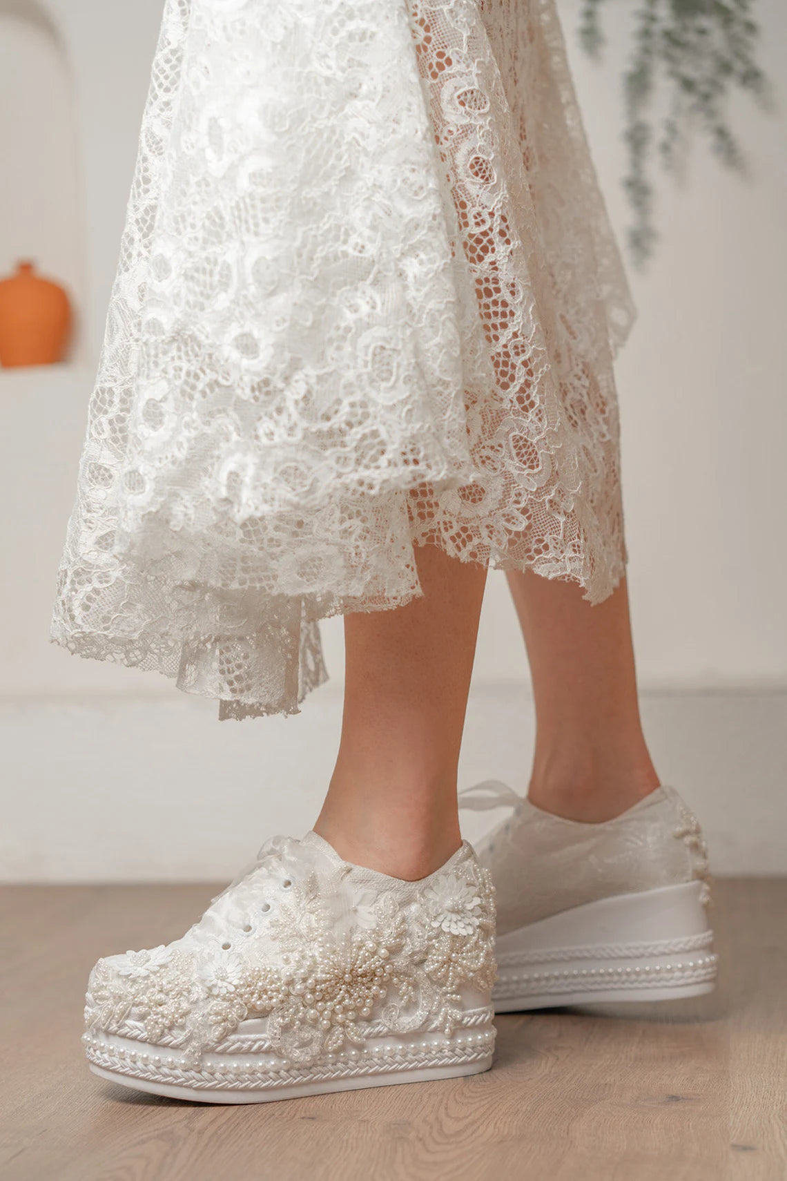 wedding dress converse stone and pearl embroidered