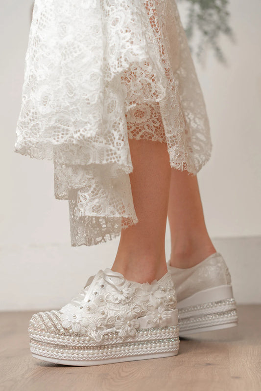 wedding dress converse stone and pearl embroidered